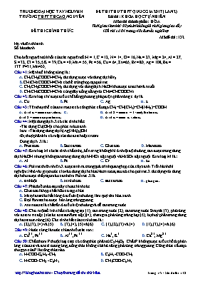 Đề thi thử THPT Quốc gia lần 2 môn Hóa học năm 2017 - Mã đề 132 - Trường THPT TH Cao Nguyên (Có đáp án)